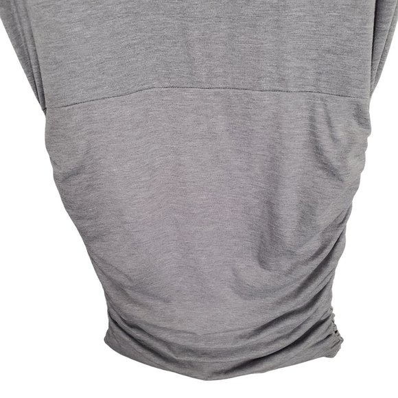 Athleta Size S Dress T-shirt Side Ruched Jersey Knit Athleisure Heathered Gray - Picture 5 of 12